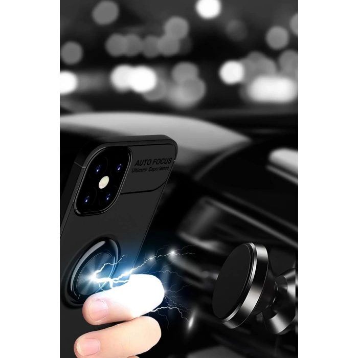 Newface iPhone 12 Mini Kılıf Range Yüzüklü Silikon - Mavi