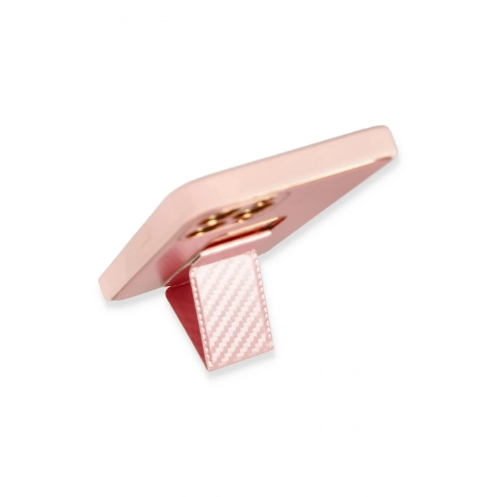 Newface iPhone 12 Pro Kılıf Coco Karbon Standlı Kapak - Pembe