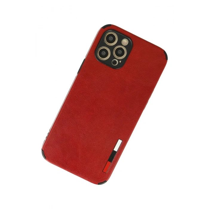 Newface iPhone 12 Pro Kılıf Loop Deri Silikon - Kırmızı