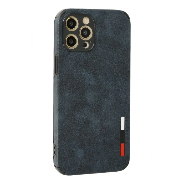 Newface iPhone 12 Pro Kılıf Loop Deri Silikon - Lacivert