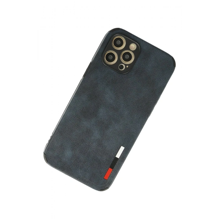 Newface iPhone 12 Pro Kılıf Loop Deri Silikon - Lacivert