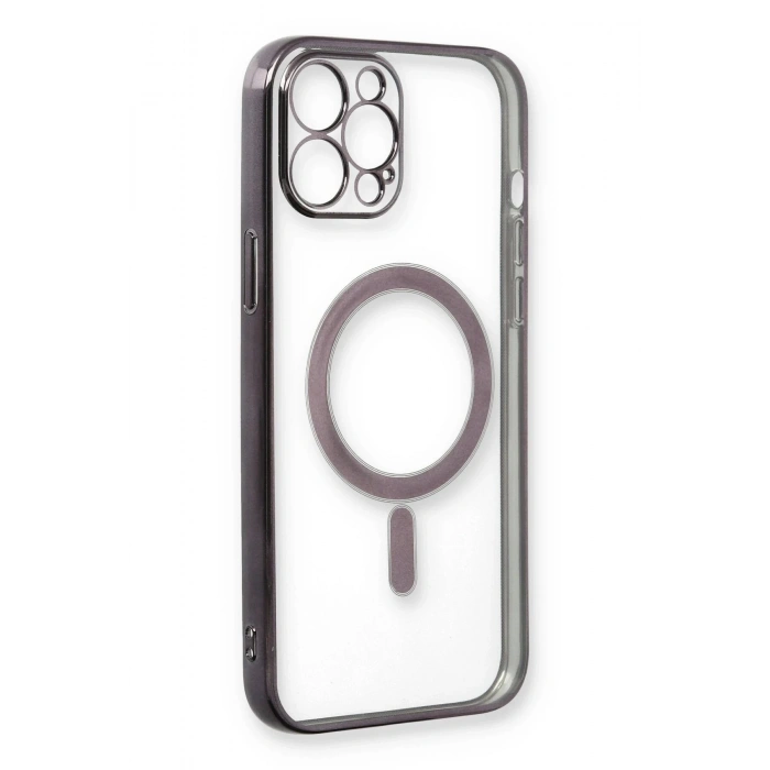 Newface iPhone 12 Pro Kılıf Magneticsafe Lazer Silikon - Siyah