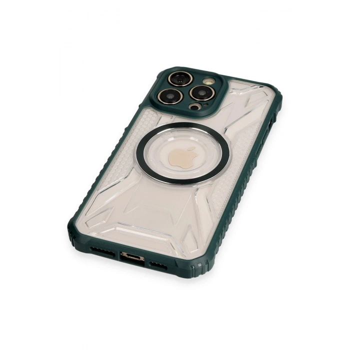 Newface iPhone 12 Pro Kılıf Prag Magneticsafe Kapak - Koyu Yeşil