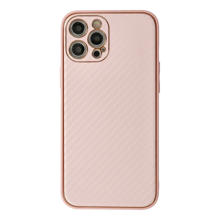 Newface iPhone 12 Pro Max Kılıf Coco Karbon Silikon - Pembe