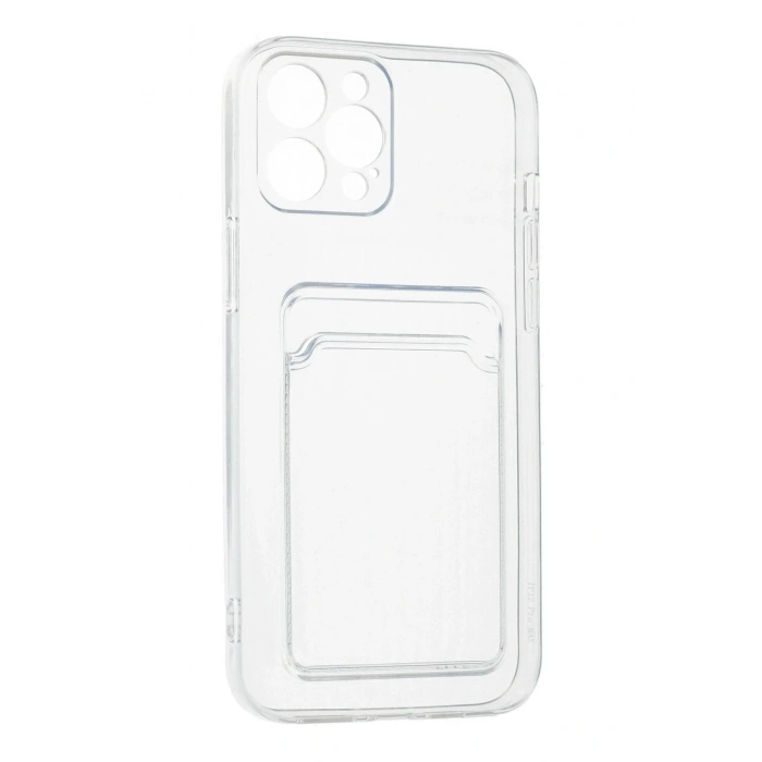 Newface iPhone 12 Pro Max Kılıf Kart Şeffaf Silikon - Şeffaf