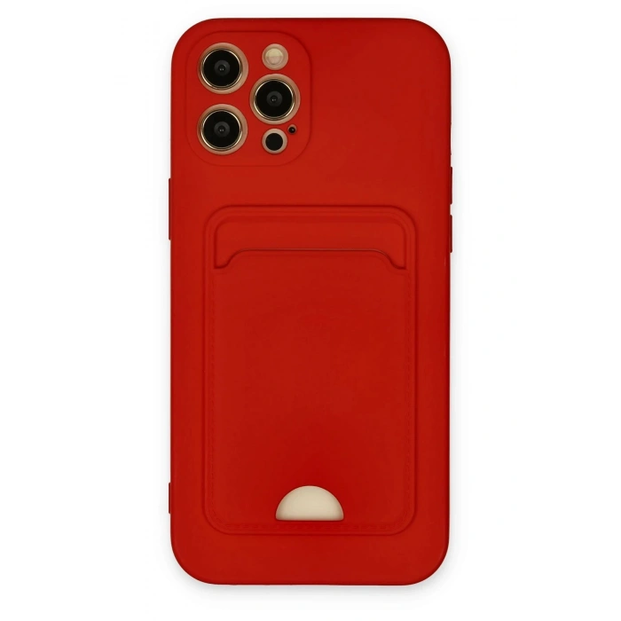 Newface iPhone 12 Pro Max Kılıf Kelvin Kartvizitli Silikon - Kırmızı