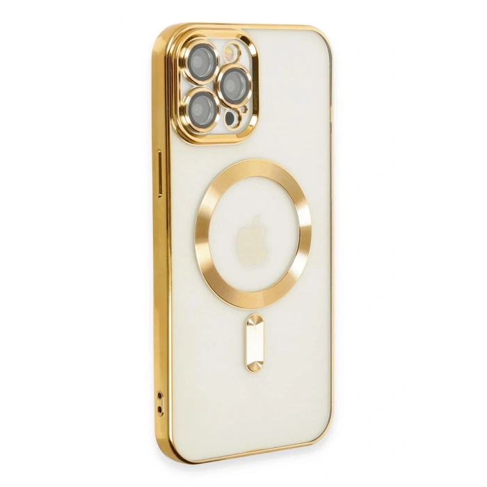 Newface iPhone 12 Pro Max Kılıf Kross Magneticsafe Kapak - Gold
