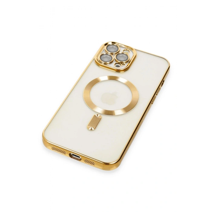 Newface iPhone 12 Pro Max Kılıf Kross Magneticsafe Kapak - Gold