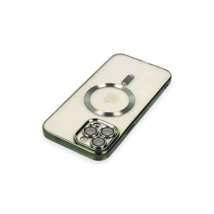 Newface iPhone 12 Pro Max Kılıf Kross Magneticsafe Kapak - Koyu Yeşil