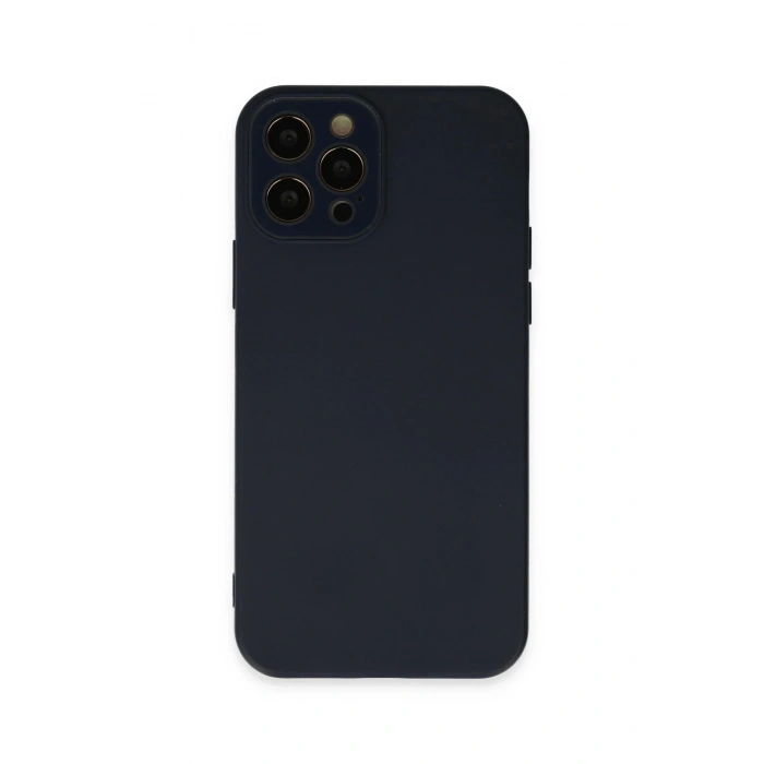 Newface iPhone 12 Pro Max Kılıf Lansman Glass Kapak - Lacivert