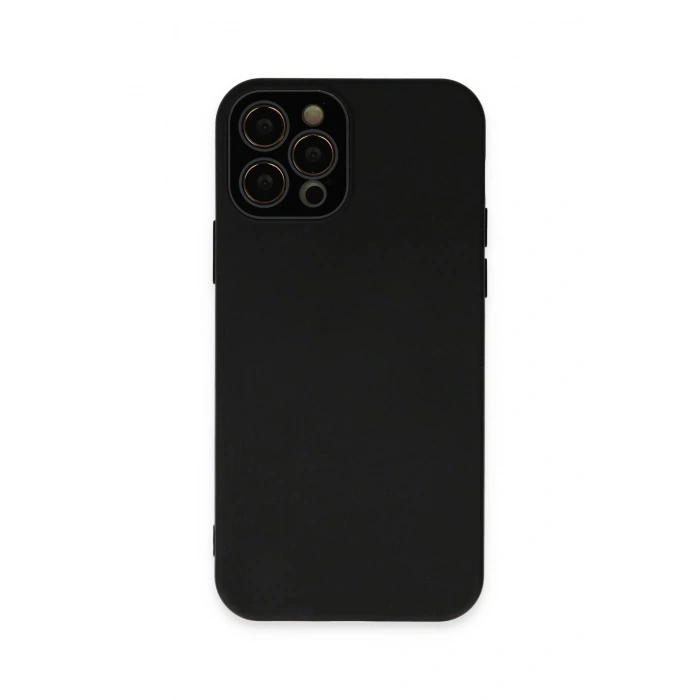 Newface iPhone 12 Pro Max Kılıf Lansman Glass Kapak - Siyah