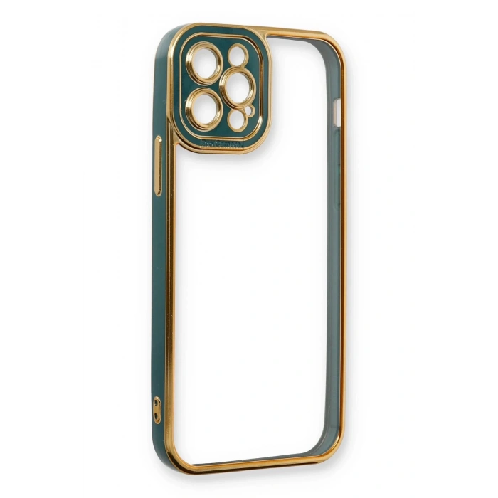 Newface iPhone 12 Pro Max Kılıf Liva Lens Silikon - Yeşil