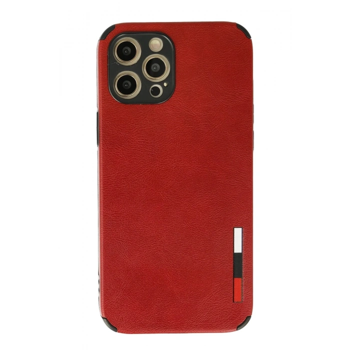 Newface iPhone 12 Pro Max Kılıf Loop Deri Silikon - Kırmızı