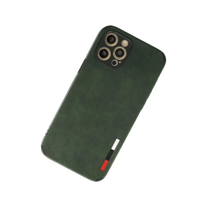 Newface iPhone 12 Pro Max Kılıf Loop Deri Silikon - Yeşil