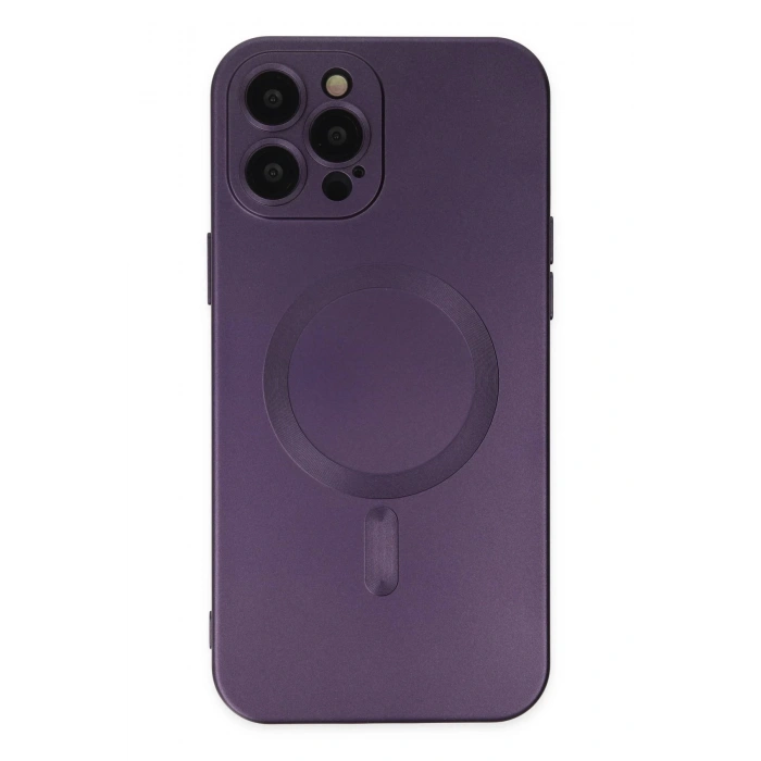 Newface iPhone 12 Pro Max Kılıf Moshi Lens Magneticsafe Silikon - Mor