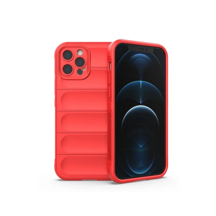 Newface iPhone 12 Pro Max Kılıf Optimum Silikon - Kırmızı