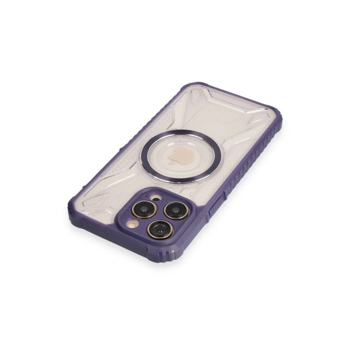 Newface iPhone 12 Pro Max Kılıf Prag Magneticsafe Kapak - Derin Mor