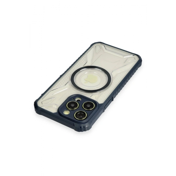 Newface iPhone 12 Pro Max Kılıf Prag Magneticsafe Kapak - Lacivert