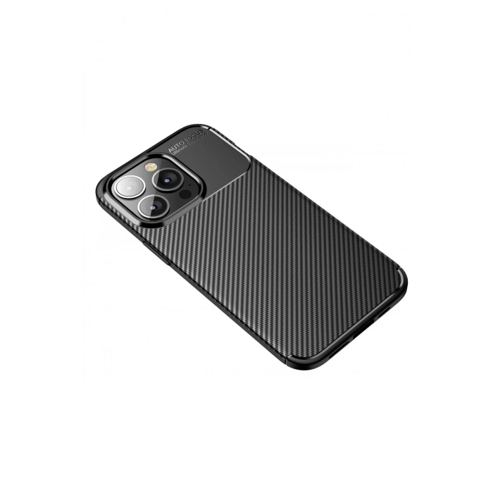 Newface iPhone 13 Pro Kılıf Auto Focus Karbon Kapak - Siyah