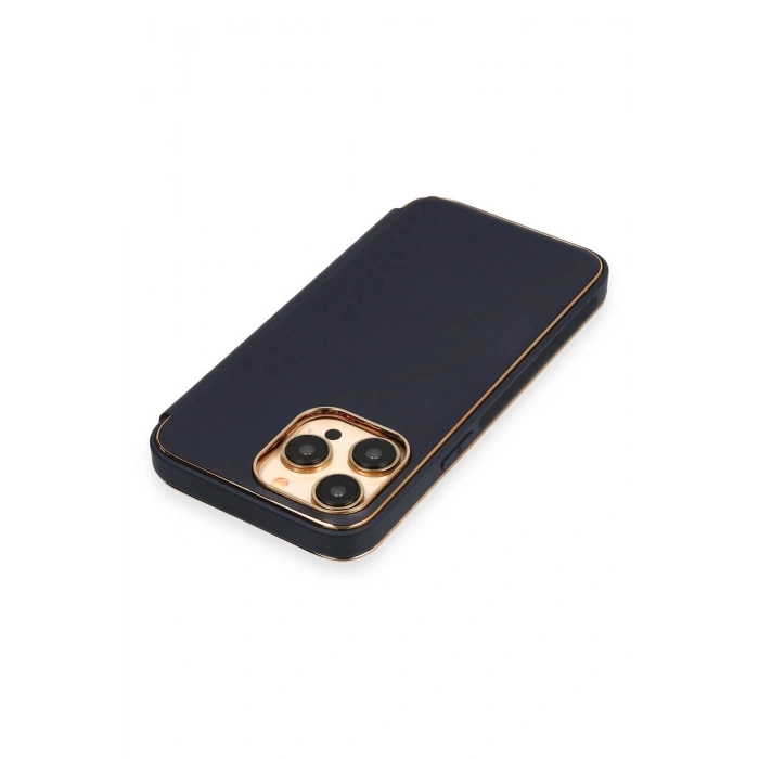 Newface iPhone 13 Pro Kılıf Dolpin Kapaklı - Lacivert