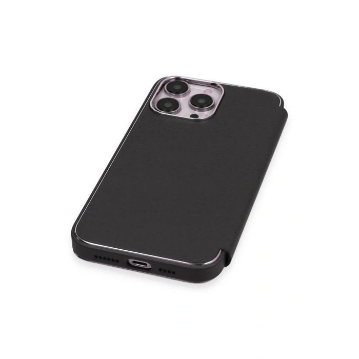 Newface iPhone 13 Pro Kılıf Dolpin Kapaklı - Siyah