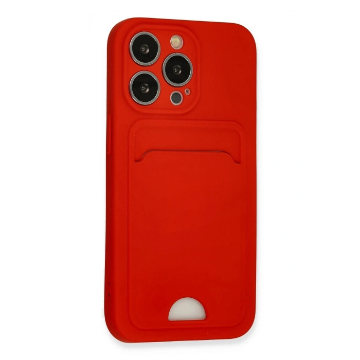 Newface iPhone 13 Pro Kılıf Kelvin Kartvizitli Silikon - Kırmızı