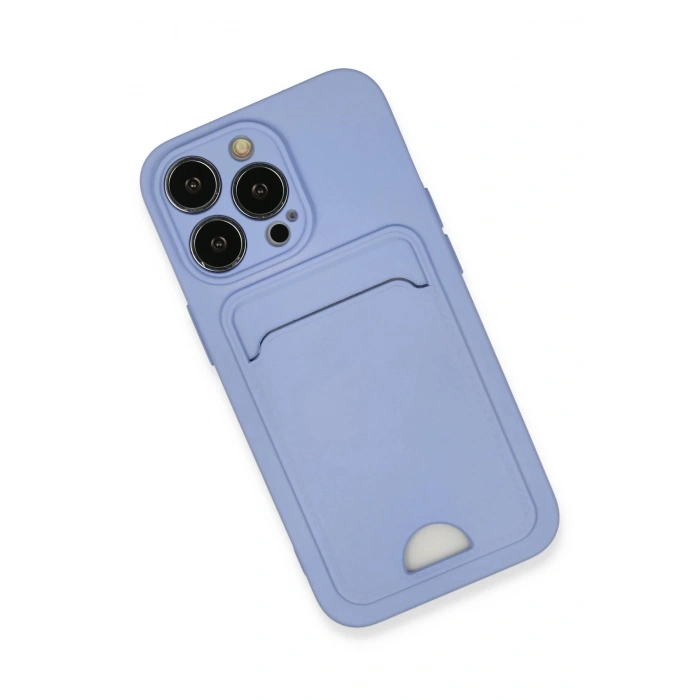 Newface iPhone 13 Pro Kılıf Kelvin Kartvizitli Silikon - Lila
