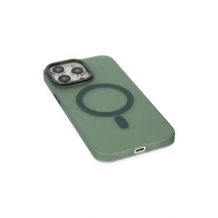 Newface iPhone 13 Pro Kılıf Lodos Magneticsafe Mat Kapak - Köknar Yeşili