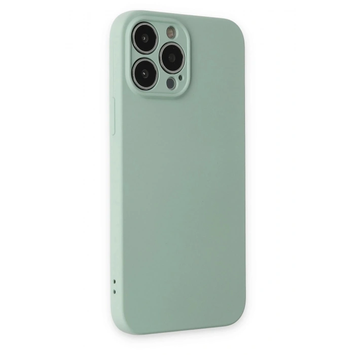 Newface iPhone 13 Pro Kılıf Nano içi Kadife Silikon - Su Yeşili