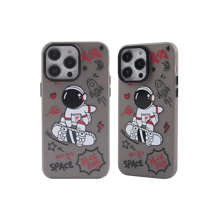 Newface iPhone 13 Pro Kılıf Prada Desenli Kapak - Prada Siyah - 1