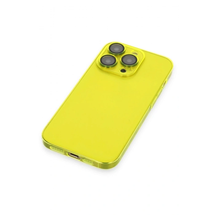 Newface iPhone 13 Pro Max Kılıf Armada Lensli Kapak - Sarı