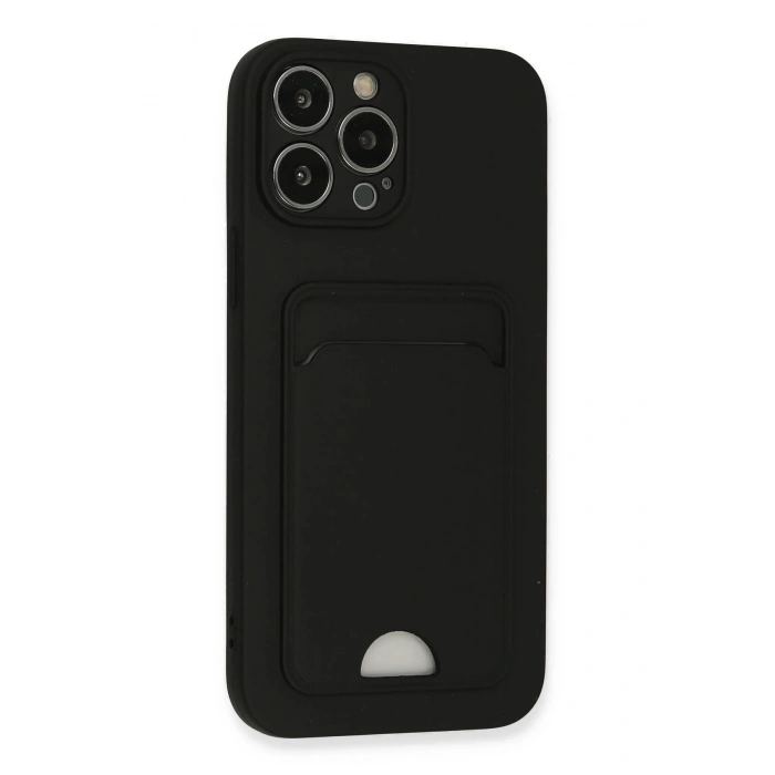 Newface iPhone 13 Pro Max Kılıf Kelvin Kartvizitli Silikon - Siyah