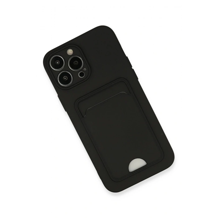 Newface iPhone 13 Pro Max Kılıf Kelvin Kartvizitli Silikon - Siyah