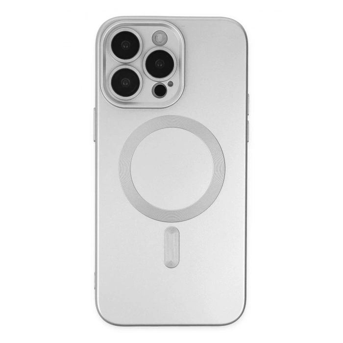 Newface iPhone 13 Pro Max Kılıf Moshi Lens Magneticsafe Silikon - Gümüş