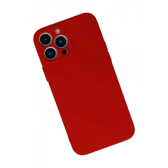 Newface iPhone 13 Pro Max Kılıf Nano içi Kadife Silikon - Kırmızı