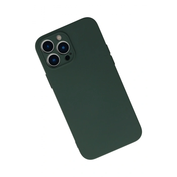 Newface iPhone 13 Pro Max Kılıf Nano içi Kadife Silikon - Koyu Yeşil