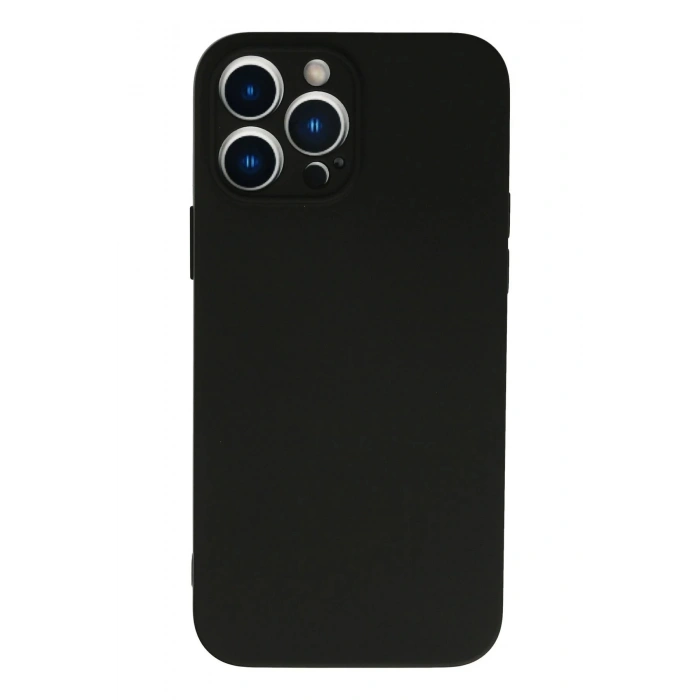 Newface iPhone 13 Pro Max Kılıf Nano içi Kadife Silikon - Siyah