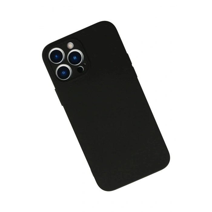 Newface iPhone 13 Pro Max Kılıf Nano içi Kadife Silikon - Siyah
