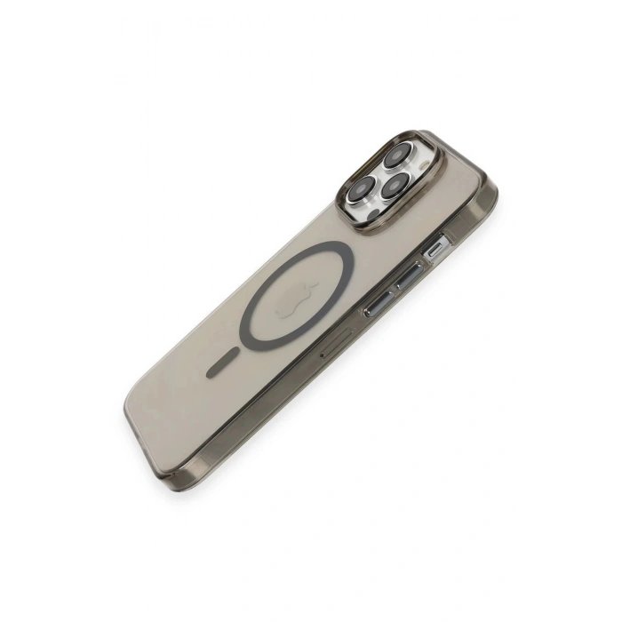Newface iPhone 13 Pro Max Kılıf Tron Şeffaf Magsafe Kapak - Siyah