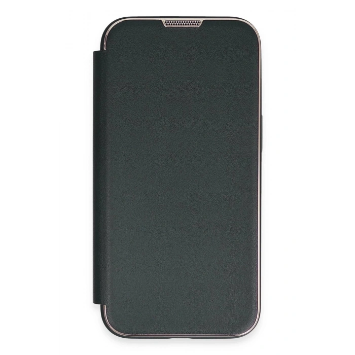 Newface iPhone 14 Kılıf Dolpin Kapaklı - Koyu Yeşil