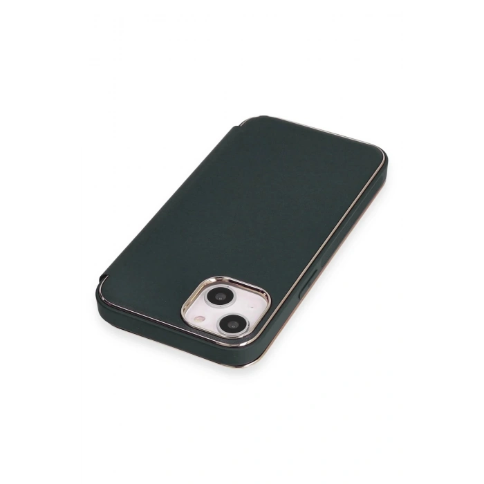 Newface iPhone 14 Kılıf Dolpin Kapaklı - Koyu Yeşil