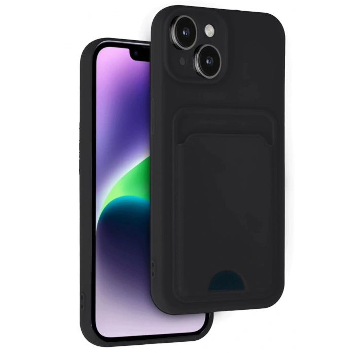 Newface iPhone 14 Kılıf Kelvin Kartvizitli Silikon - Siyah
