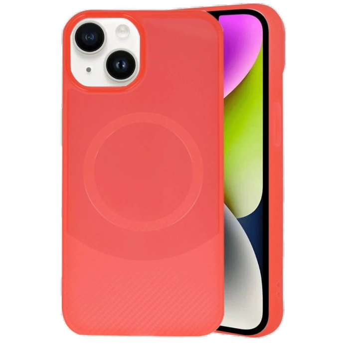 Newface iPhone 14 Kılıf Maya Karbon Kapak - Kırmızı