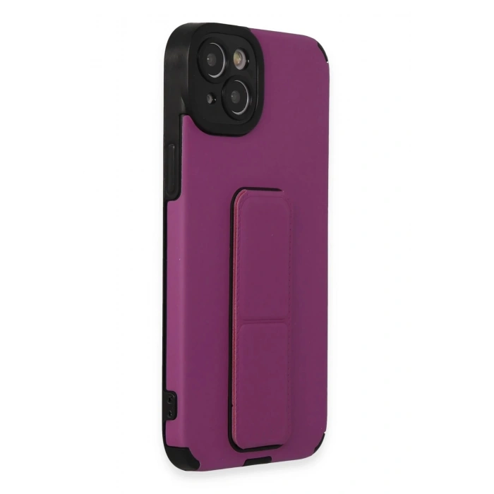 Newface iPhone 14 Plus Kılıf Mega Standlı Silikon - Mor