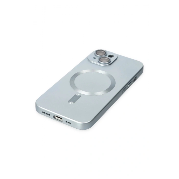 Newface iPhone 14 Plus Kılıf Moshi Lens Magneticsafe Silikon - Sierra Blue