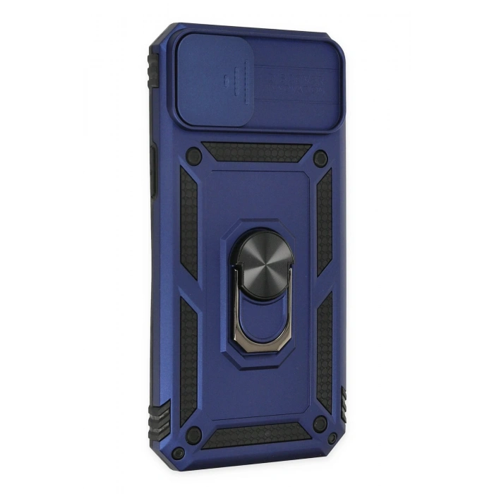 Newface iPhone 14 Plus Kılıf Pars Lens Yüzüklü Silikon - Lacivert