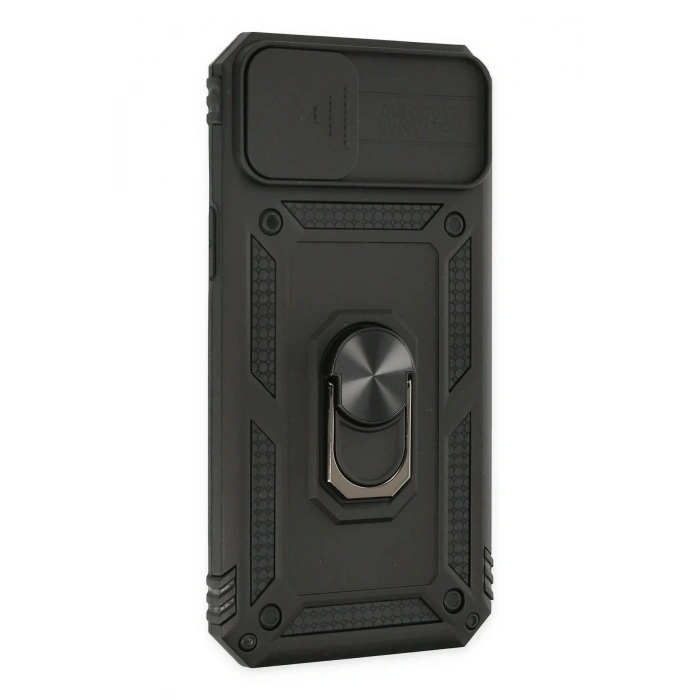 Newface iPhone 14 Plus Kılıf Pars Lens Yüzüklü Silikon - Siyah