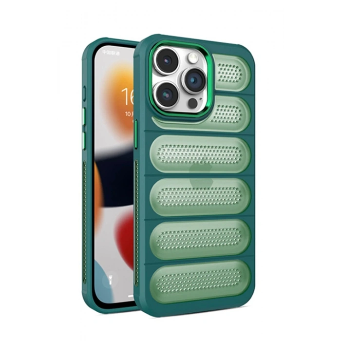 Newface iPhone 14 Pro Kılıf Airmax Silikon Kapak - Koyu Yeşil