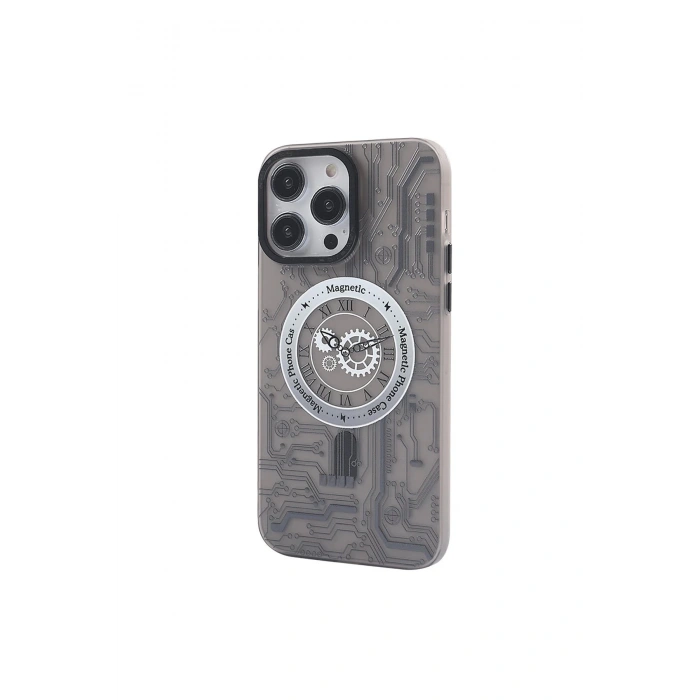 Newface iPhone 14 Pro Kılıf Apollo Magneticsafe Desenli Kapak - Apollo Siyah - 1