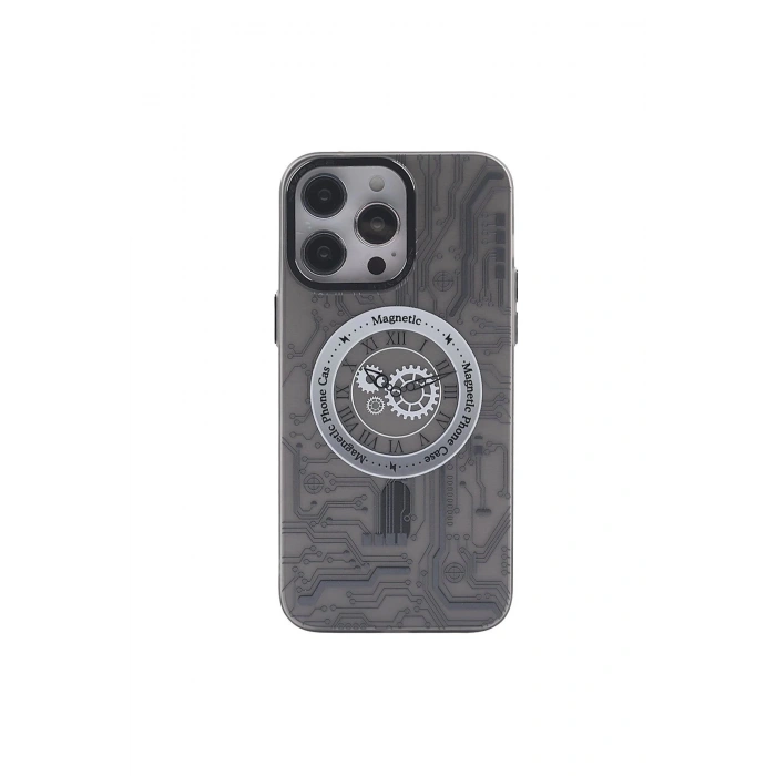 Newface iPhone 14 Pro Kılıf Apollo Magneticsafe Desenli Kapak - Apollo Siyah - 1